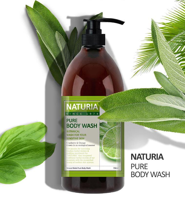NATURIA Гель для душа МЯТА/ЛАЙМ PURE BODY WASH (Wild Mint & Lime)