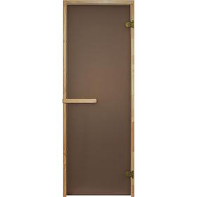 Дверь бронза 1800х700 мм (6 мм,2 петли, коробка ХВОЯ).