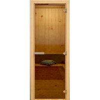 Дверь бронза Матовая 1900х700 мм (8 мм,3 петли, коробка ХВОЯ)., фото 2
