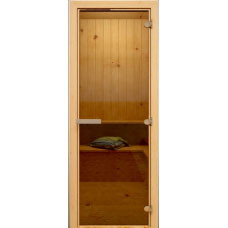 Дверь бронза Матовая 1900х700 мм (8 мм,3 петли, коробка ХВОЯ). - фото 2 - id-p92397681