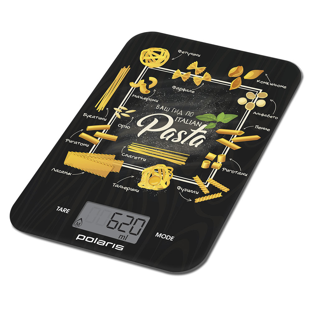 Весы кухонные Polaris PKS 1054DG Pasta, черный