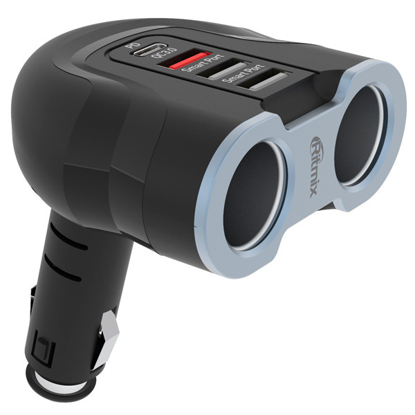 Car charger Ritmix RM-24XQPD black-grey