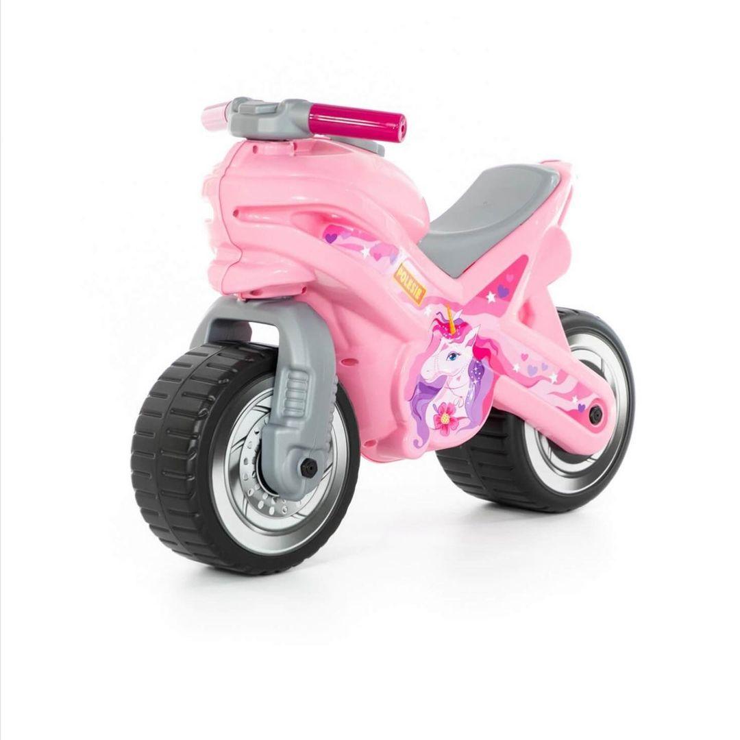 Детский мотоцикл толокар Полесье МХ розовый