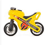 Детский мотоцикл толокар Полесье МХ желтый, фото 2