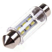 Лампа светодиодная T11(C5W), 12В 6 SMD 3014 диодов, c цоколем 39 мм, Skyway,