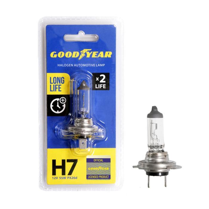 Лампа автомобильная Goodyear Н7 12V 55W PX26d Long Life, блистер