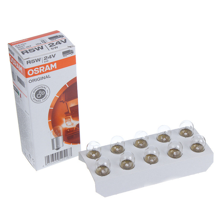 Лампа автомобильная Osram, R5W, 24 В, 5 Вт, BA15s