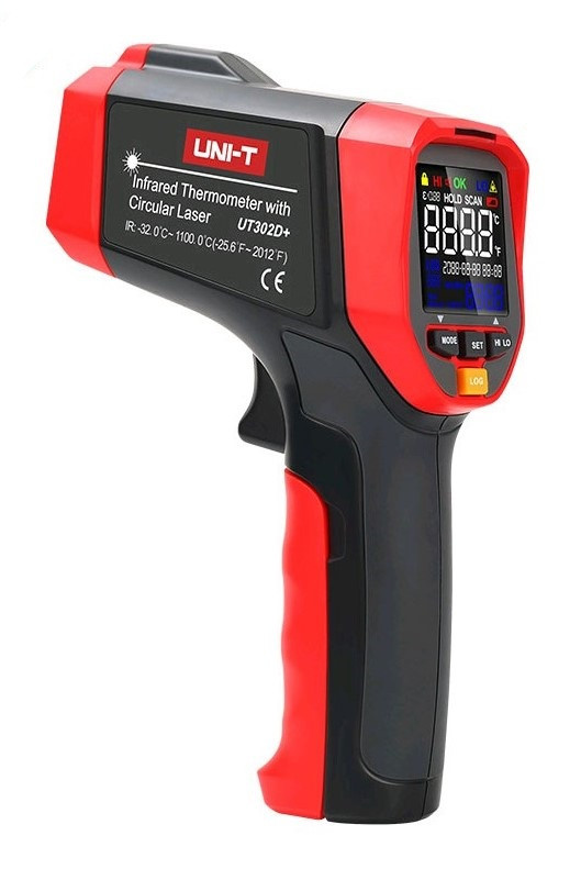 Инфракрасный термометр (пирометр) UNI-T UT302D+ (-32°С +1100°С). Внесен в реестр СИ РК.