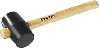 Киянка STAYER резиновая черная с деревянной ручкой, 225г