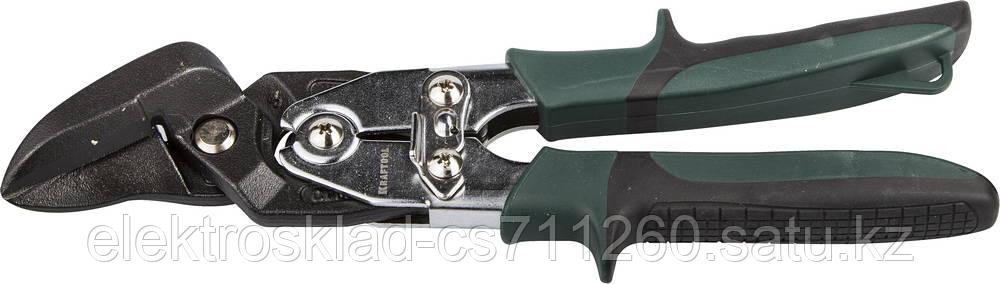 Ножницы по металлу KRAFTOOL BULLDOG проходные с двойной рычажной передачей, правые, губка с выносом, Cr-Mo
