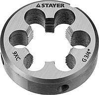 Плашка круглая ручная STAYER "MASTER", сталь 9ХС, для трубной резьбы G 3/4``, фото 1
