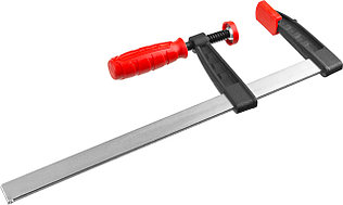 Струбцина ЗУБР "МАСТЕР", тип "F", пластмассовая ручка, стальная закаленная рейка, 80х300мм 