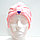 Полотенце для сушки волос банное тюрбан из микрофибры розовое, фото 2