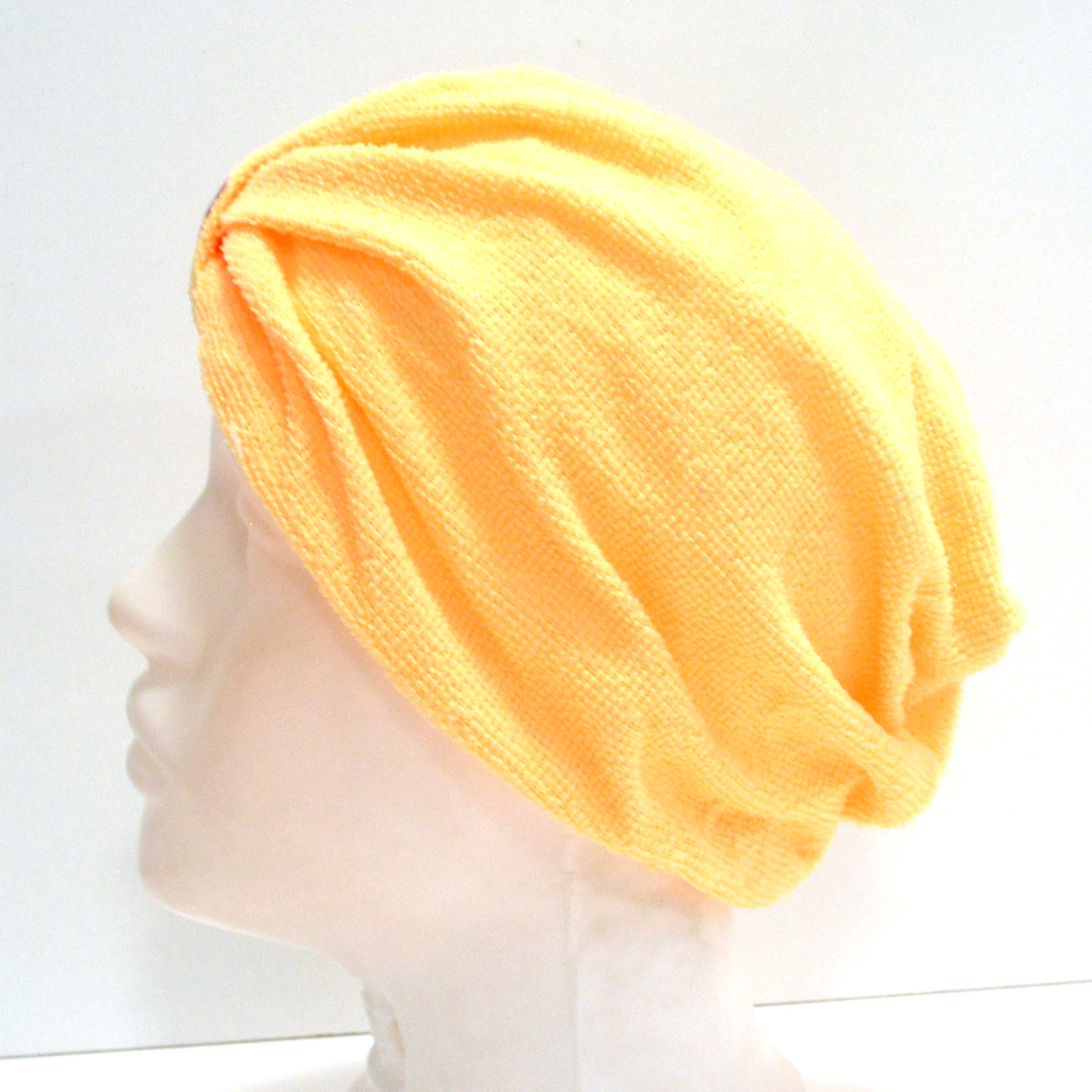 Полотенце для сушки волос банное тюрбан из микрофибры желтое - фото 2 - id-p92455352