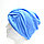 Полотенце для сушки волос банное тюрбан из микрофибры голубое, фото 3