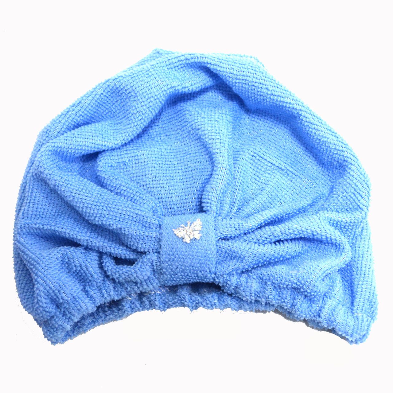Полотенце для сушки волос банное тюрбан из микрофибры голубое - фото 4 - id-p92456872