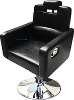 Кресло парикмахерское МЭДИСОН МД-166 гидравлика хром, диск хром, черное текстурное № 92