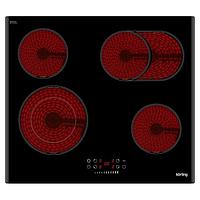 Варочная поверхность Körting HK 62550 B, электрическая, 4 конфорки, сенсор, чёрная