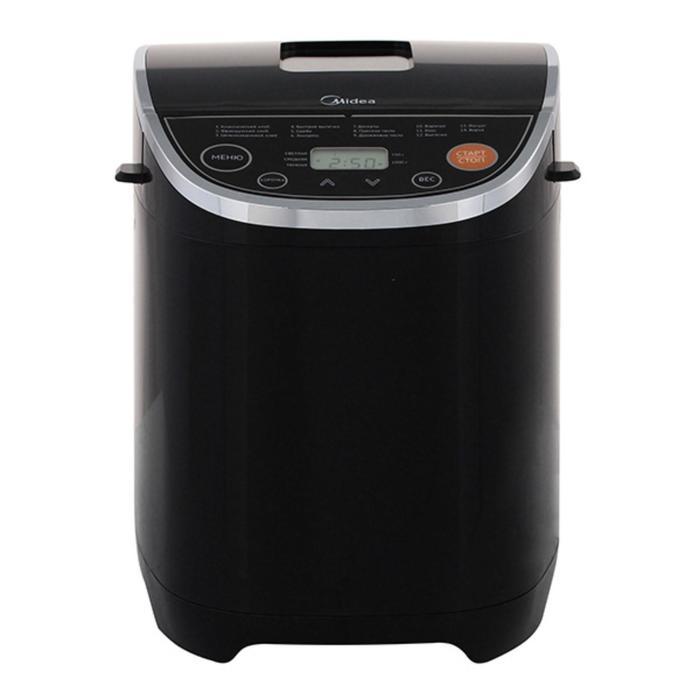 Хлебопечь Midea BM-220Q3-BL, 580 Вт, 14 программ, до 1 кг, выбор цвета корочки, чёрная