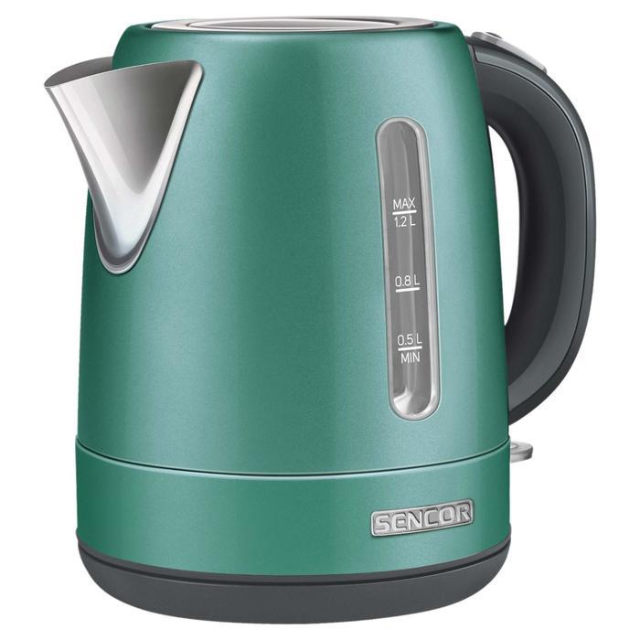 Чайник Sencor SWK 1221GR, металл, 1.2 л, 2150 Вт, темно-зеленый