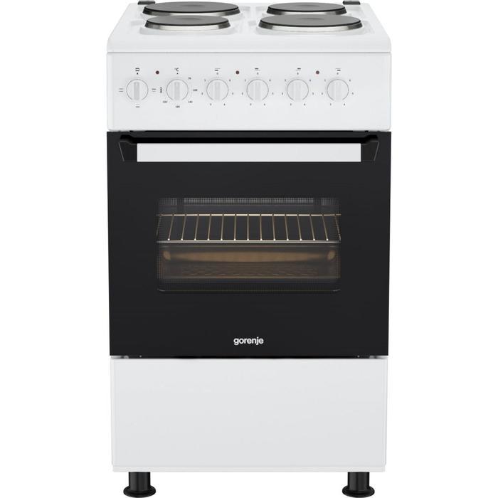 Плита Gorenje EF5110W, электрическая, 4 конфорки, 50 л, эмаль, белая