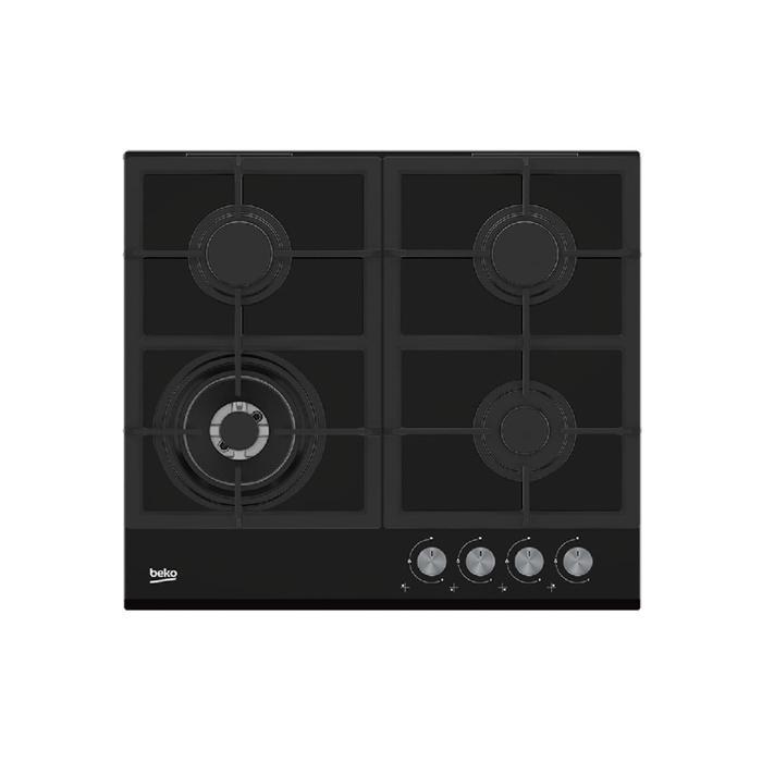 Варочная поверхность Beko HILW 64235 S, газовая, 4 конфорки, электроподжиг, черная