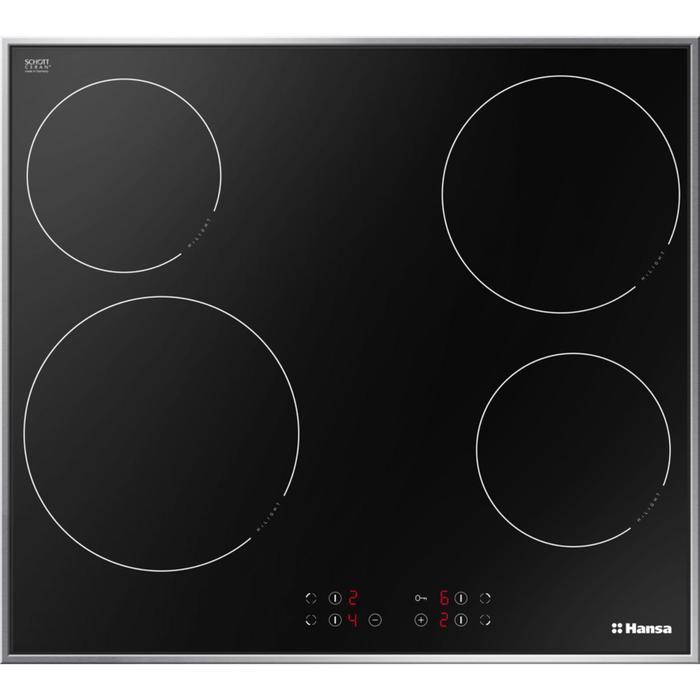 Варочная поверхность Hansa BHCI66306, электрическая, 4 конфорки, сенсор, черная