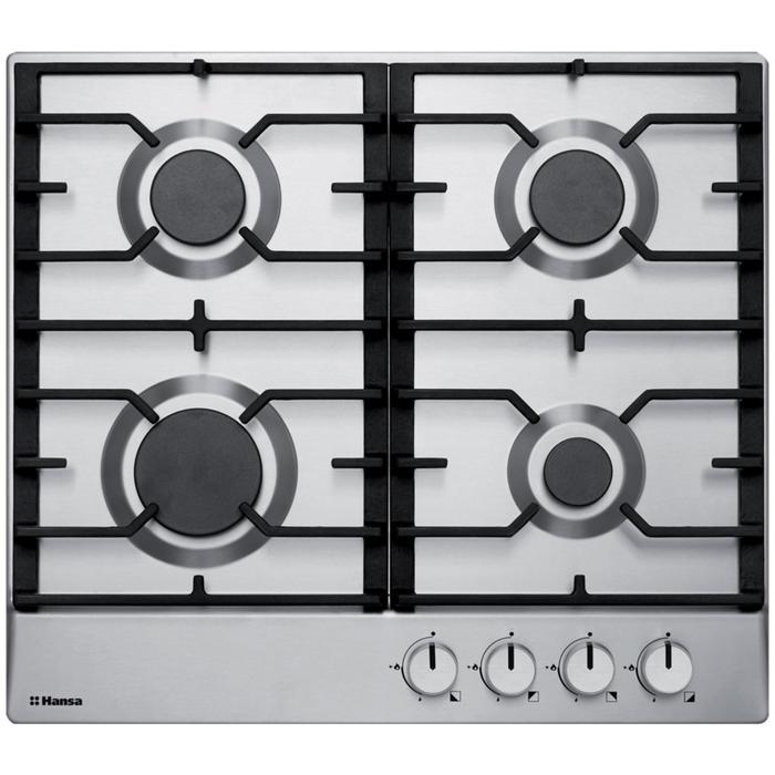 Варочная поверхность Hansa BHGI630301, газовая, 4 конфорки, электроподжиг, нержавеющая сталь