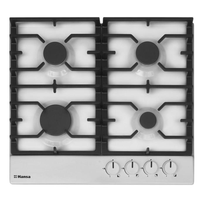 Варочная поверхность Hansa BHGW630301, газовая, 4 конфорки, электроподжиг, белая