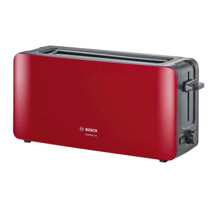 Тостер Bosch TAT6A004, 980 Вт, 6 режимов прожарки, 1 тост, красный