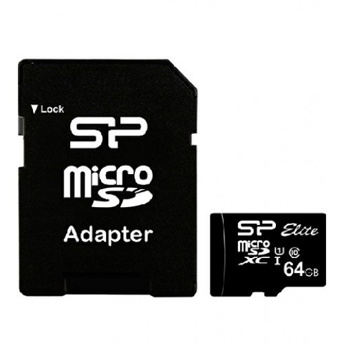 MemoryCard microSDHC 64GB, Silicon Power SP064GBSTXIU3V10SP, Class 10, +adapter
