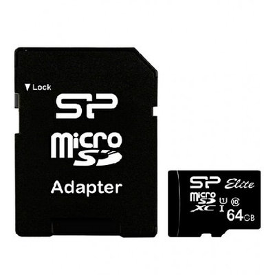 MemoryCard microSDXC 64GB, Silicon Power SP064GBSTXKA2V20, Class 10
