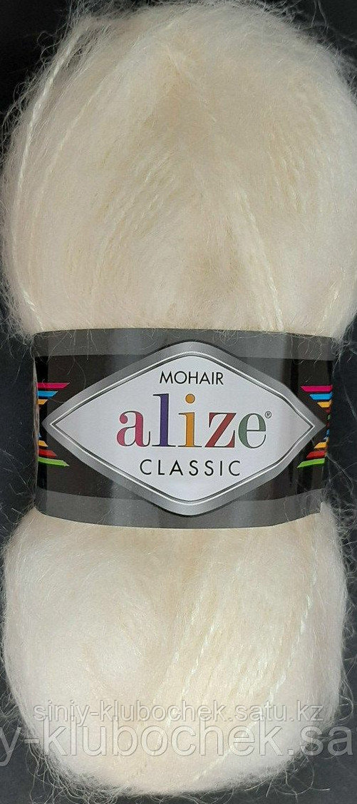 Пряжа для вязания Mohair Classic (Мохер Классик) Молочный 01 - фото 2 - id-p92394695