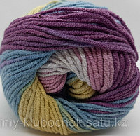 Пряжа для вязания Cotton Gold Batik (Коттон Голд) желтый-розовый-малиновый-темно бирюзовый-светло серый 6794