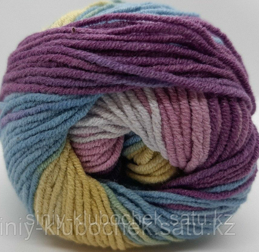 Пряжа для вязания Cotton Gold Batik (Коттон Голд) желтый-розовый-малиновый-темно бирюзовый-светло серый 6794 - фото 1 - id-p92393369