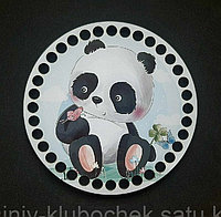 Деревянное донышко круг с принтом Панда baby