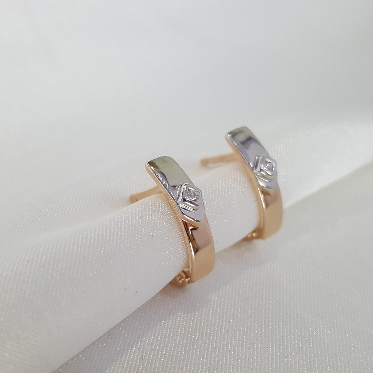 Кольцо AQUAMARIN серебро с позолотой, бриллиант 040138.6 размеры - 17