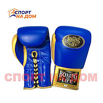 Кожаные боксерские перчатки "No Boxing No Life" 14 OZ, фото 2