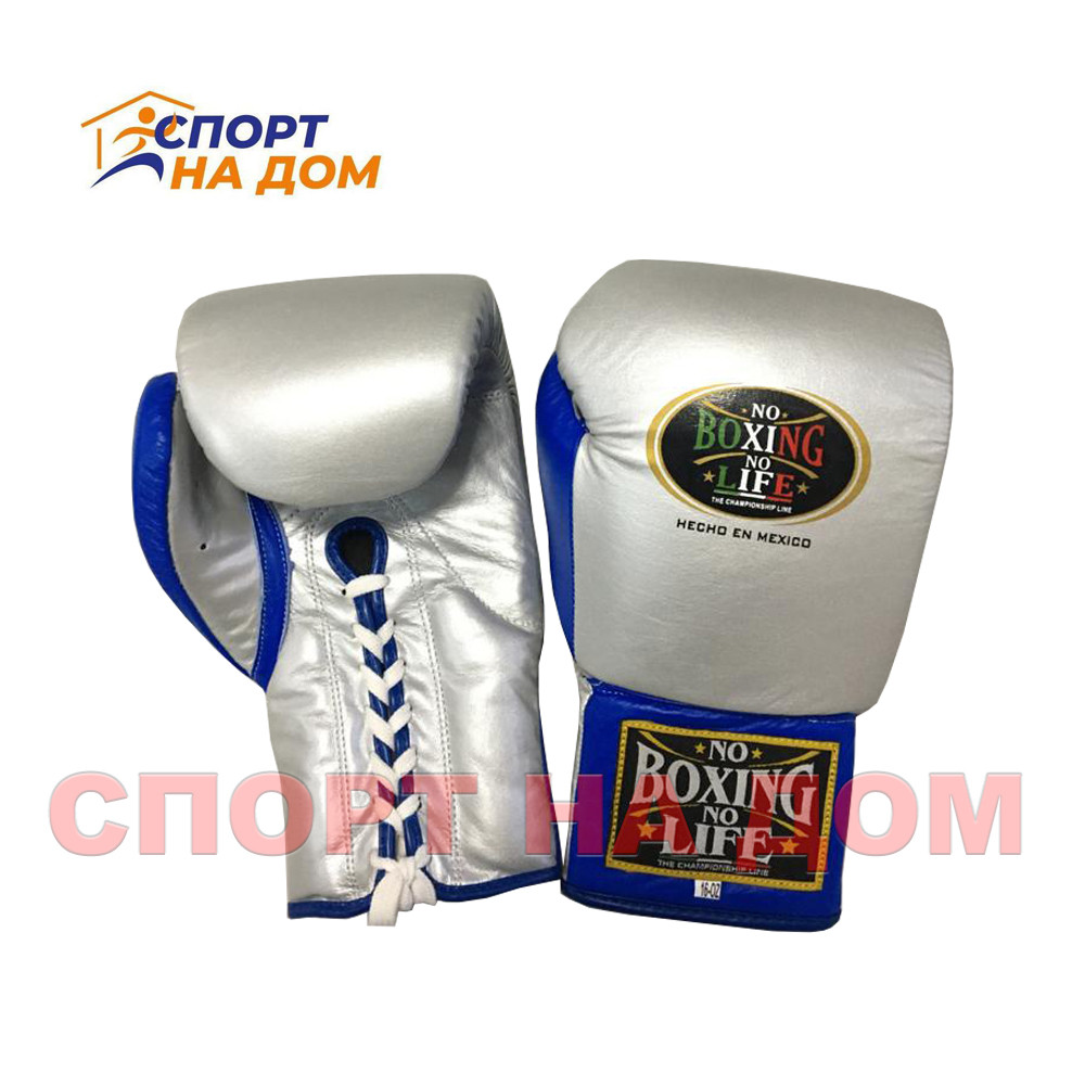 Кожаные боксерские перчатки "No Boxing No Life" 14 OZ - фото 1 - id-p92503378