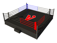 Боксерский ринг на помосте 7,5х7,5 м (боевая зона 6х6 м), помост 1 м