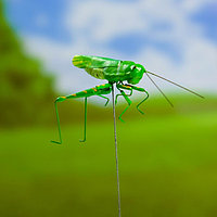 Штекер декоративный для комнатных растений "Кузнечик зеленый" 3х5см, 22см