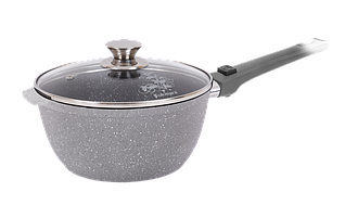 Ковш 2,2л. со съемной ручкой и стекл. крышкой, (светлый мрамор)