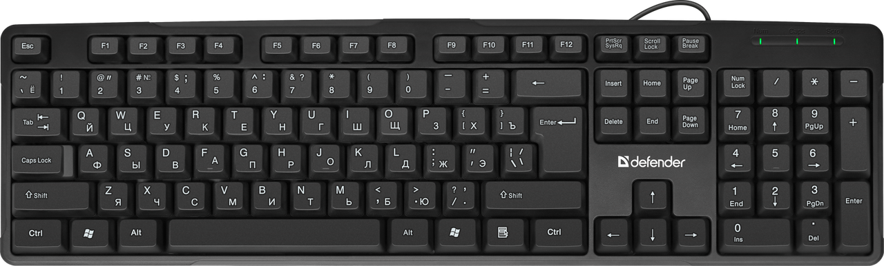 Defender 45440 Проводная клавиатура Next HB-440 RU,черный,полноразмерная