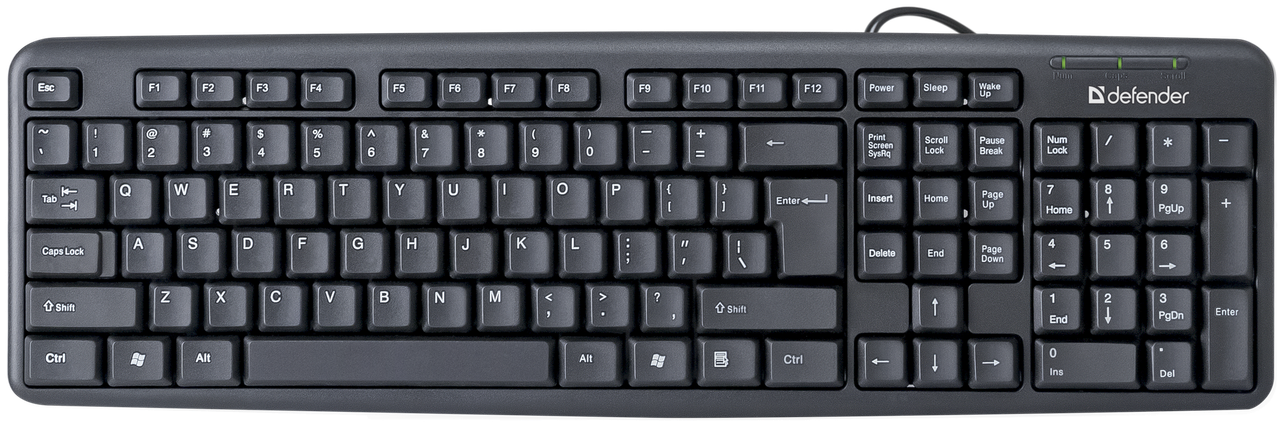 Defender 45527 Проводная клавиатура Element HB-520 HB-520 USB KZ,черный,полноразмерная
