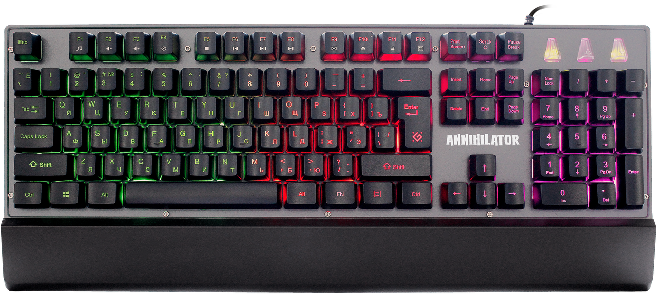 Defender 45013 клавиатура проводная игровая Annihilator GK-013 RU,RGB подсветка