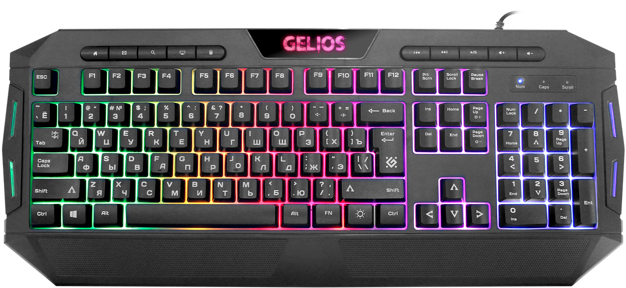 Defender 45174 клавиатура проводная игровая Gelios GK-174DL RU,радужная подсветка