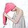 Полотенце для сушки волос банное тюрбан из микрофибры с пуговицей розовое, фото 4