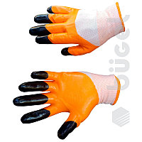 Перчатки №25 Ч оранжевые черные пальцы