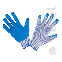 Перчатки №35 М голубые полоска