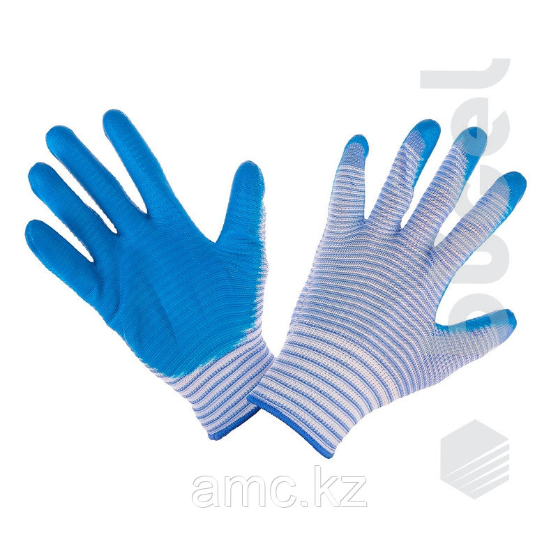 Перчатки №35 М голубые полоска - фото 1 - id-p91576270